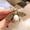 Wedding Rings Vintage Antique Gold Insect Opening Fashion Chic Imitation Pearl Metal Bee Index Finger Statement Jewelry For Women202h