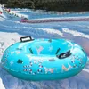 Inflatable Snow Tube Sledge Winter Snow Tube Kids Adults Sledding Sleigh Foldable Outdoor Inflatable Snow Sled with 2 Handles 231227