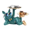 Harts Bulldog Desktop Storage Statue Animal Sculpture Dining Table Decor Multifunktionskontor Heminredning Tray 231226