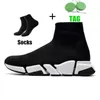 Designer Speeds 2.0 V2 Freizeitschuhe Plattform Sneaker Männer Frauen Tripler S Paris Socken Stiefel Marke Schwarz Weiß Blau Licht Rubin Graffiti High