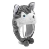 Baretten Schattige Pluche Dieren Winter Hoed Fancy Dress Halloween Kostuum Hoofddeksel Husky Muts Voor Po Prop Accessoires Unisex Kinderen Cosplay