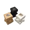 groothandel kleine kraftpapier doos handgemaakte zeepkist met venster bruin wit zwart ambachtelijk papier geschenk sieraden doos multi-size