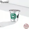 925 Sterling Silver I Love Cafe Time Coffee Cup Charm för Original Silver Armband Bangle DIY Jewelry SCC1545 210512266E