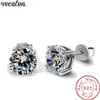 Handgjorda 4 Claws Earring 3CT Diamond 925 Sterling Silver Engagement Wedding Stud örhängen för kvinnor Men243o
