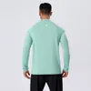 LU Men's New Sports Small Neck Half Zipper Long sleeved Top Outdoor Running Fitness Quick Drying Clothes in Stock