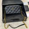 2024 mulher bolsa de ombro corrente designer saco diamante crossbody titular do cartão duplo-deck bolsa couro 3 cores 5a