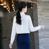 Blouses pour femmes Mode Femmes Chemises Blouse À Manches Longues Bureau Dames Travail Uniforme 2 Pièces Jupe Et Hauts Ensembles OL Style