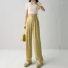 Kadın Pantolon Y2K Giysileri Beyaz Takım Yaz Yüz Kavrama Yüksek Bel Geniş Bacak Düz Pantolon Kore Stil 2023