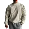 Erkek Hoodies Erkekler Sweatshirt Düz Renk Uzun Kollu Yuvarlak Boyun Sıcak Serin Gevşek Kalın Akraba Nakış Artı Boyut Sonbahar Üst Giysileri