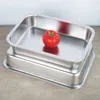 Dinnerware Sets Chafing Dishes Stainless Steel Square Basin Buffet Container Rectangle Serving Plate Tray Metal