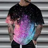 Men's T Shirts Light For Men Stage Performance Shirt 3D Printed Sequin Pullover Short Sleeve Casual Tee