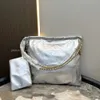 10a espelho qualidade saco de luxo designers mini balde sacos 22 bolsa 35cm compras bezerro acolchoado tote bolsa preta mulheres ombro prata saco de corrente prata amarelo