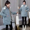 Frauen Unten 2023 Winter Baumwolle Parkas Frauen Mit Kapuze Warme Verdicken Mantel Wadded Jacke Weibliche Baumwolle Gefütterte Lange Parka c1398