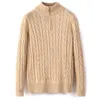 Mens Sweater Winter Fleece Thick Half Zipper High Neck Warm Pullover Quality Slim Knit Wool designer knitting Casual Jumpers zip Brand Cotton sweatshirt Asian size8