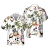 Mäns avslappnade skjortor sommar 3d elegant tryck beagle hund hawaiian mode y2k harajuku strandblusar vintage camisa sociala kläder