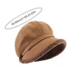 Berets Lambswool Bucket Hats Caps Winter Warm Thickened Beret Fleece Bowler Fashion Accessories