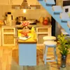 Babyhuis Mini Miniatuurpop DIY Kleine bouwset Kamerspeelgoed Thuis Slaapkamerdecoratie met meubilair Houten knutselwerk 231227