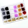 Glass Nail Crystals Bling Boxred 24 Grid Box med 1 st dottab Crystal S Clear Multishape Flat Back Gem 231226