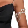 Armreif, Stonefans, modisches Strass-Armkettenarmband für Frauen, verstellbare Brautmanschette, Blumenschmuck, Geschenk