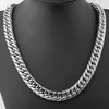 Chains 16mm Wide Mens Necklaces Stainless Steel Silver Color Necklace Or Bracelet Double Curb Cuban Fashion Jewelry 7-40"