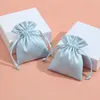Jewelry Pouches 50pcs Light Blue Velvet Packing Drawstring Packaging Bag Making Display For Wedding Decoration Favor Gift Bags