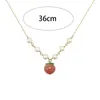 Pendant Necklaces 2023 Fashion Pearl Necklace Orange Peach Collar Chain For Women Kpop Fruit Pendent Choker Girls Jewelry Gifts Wholesale