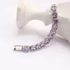 Luxury Hiphop Iced Out 4mm Cubic Zirconia Crystal tennisarmband för kvinnor Män Guldfärg Silverarmbandskedjan SMAEDRY 231226