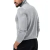 Men's T Shirts Mens Warm Autumn Winter High-Necked Pullovers Turtleneck Sweater Fine Knit T-Shirt Slim Fit Casual Male Bottoming Plain