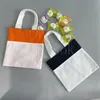 Sublimación bolsas de halloween espacios en blanco Decoración poliéster Bolsa de dulces bolsa de asas de poliéster color naranja y negro df338