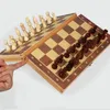 Большой магнитный деревянный складной шахматный шахмат, филиаленная игровая доска 39 см*39 см хранения интерьера взрослой детской подарки семейная игра для семейной игры 231227