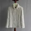 Women's Fur Faux Fur Women Winter Real Rabbit Fur Knitted Coat Female Casual Long Sleeve Genuine Fur Jacket Warm Thick Outwear Femme J231227