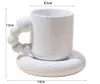 Moderne Cup Set 11 Oz Sublimatie Keramische Mok Koffie Creatieve Water Handgreep 325 Ml Vet Met Bodem Schotel 231226