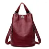 Borse da scuola A4 Donna Mochila Feminina Casual Multifunzione Zaino in pelle da donna Borsa a tracolla Zaino da viaggio leggero