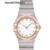 Omegawatch zegarek Panie Designer moda kwarc 28 mm minerał super mocny lustro Rose Gold Tiving Watch Luminous Water odporny na prosty wyrafinowany