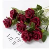 Roses Artificial Flowers Rose Flower Branch Artificial Red Roses Realistic Fake Rose for Wedding Home Decoration 51cm lenght