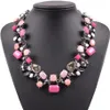 Gargantillas Diseñador de moda Marca Cristal Resina Collar Chunky Declaración Gargantilla Bib Joyería para mujeres1225o