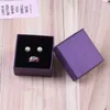 24 vierkante sieraden reisorganisator geschenkdoos met zwarte spons Milieuvriendelijke kleine gunsten Ring opbergdoos 5x5cm kartonnen doos 231227