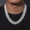 Bijoux en gros Hip Hop Men Bling 18 mm Gold VVS Brass Moisanite Diamond Iced Out Cuban Link Chain pour le rappeur
