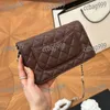 Vintage Emblem WOC WOC BAMBA RAMPER CAVIAR Skórzana Połączona Crossbody Portfer Portfer Gold Hardware Karta Trend Trend Wycieczka Moneta Torebka Fanny