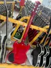 SG E -Gitarre, Weinrot, Lightning Inlay, Silberzubehör, auf Lager, blitzfreien Versand