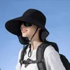 Cappelli a tesa larga da donna cappello a scialle grande estivo da pescatore moda sole all'aperto per capelli naturali berretto da spiaggia uomo donna Fedora