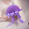 Bouquets de fleurs décoratives de mariage, élégants avec ruban, Bouquet de mariée romantique pour accessoire Po, décor de cérémonie d'anniversaire