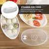 Dubbla pannor Mikrovågsavång Ångad brödpanna Pan Vegetabilisk ugn Kök Gadget Dumpling