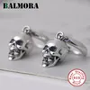 Stud BALMORA Pure 925 Sterling Silver Skull Ear Orecchini con perno per le donne Uomini Vintage Fashion Thai Orecchino d'argento Gioielli Brincos Regalo