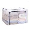 Stockage de vêtements AT14 tissu vêtements cadre en acier boîte transparente drap de lit couverture oreiller étagère à chaussures conteneur pliable étui