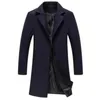 Single Breasted Lapel Long Coat Jacket Fashion Autumn Winter Casual Overcoat Plus Size Trench Men's Woolen Coats Solid Color 231226