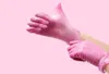 Gants jetables en poudre rose rouge