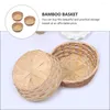Serviessets 3 stuks geweven mand handgemaakte bamboe opbergkrat broodpan containerbakken
