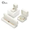 Oirv White Luxury Jewelry Ring Box для обручального обручального кольца коробка день рождения ювелирное подвесное ожерелье для браслета. Подарочная коробка 231227