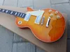 Standard electric guitar, orange tiger pattern, silver accessories, made of imported wood, fast shipping